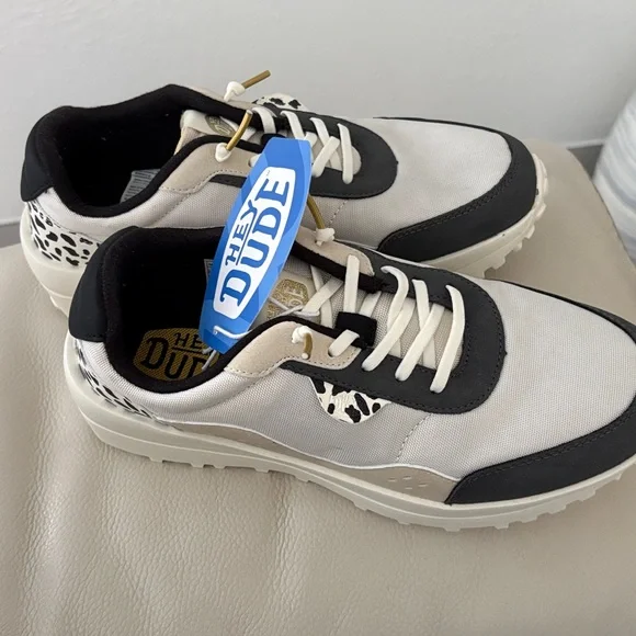 Hey Dude Cream and Black Casual Shoes - Picture 2 of 6